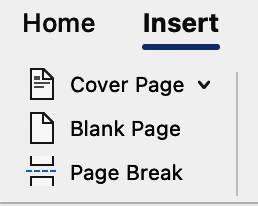 “插入”选项卡中的分页符命令