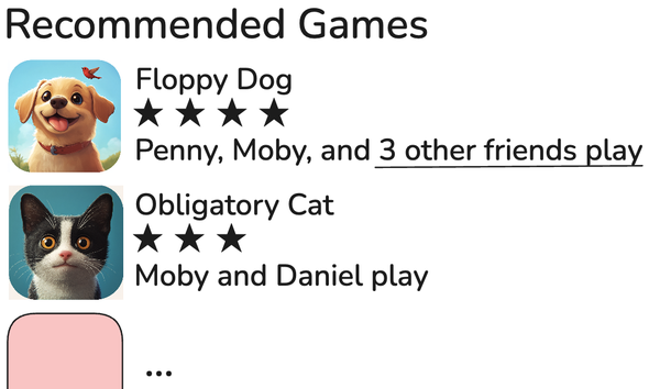 A prototype app center listing